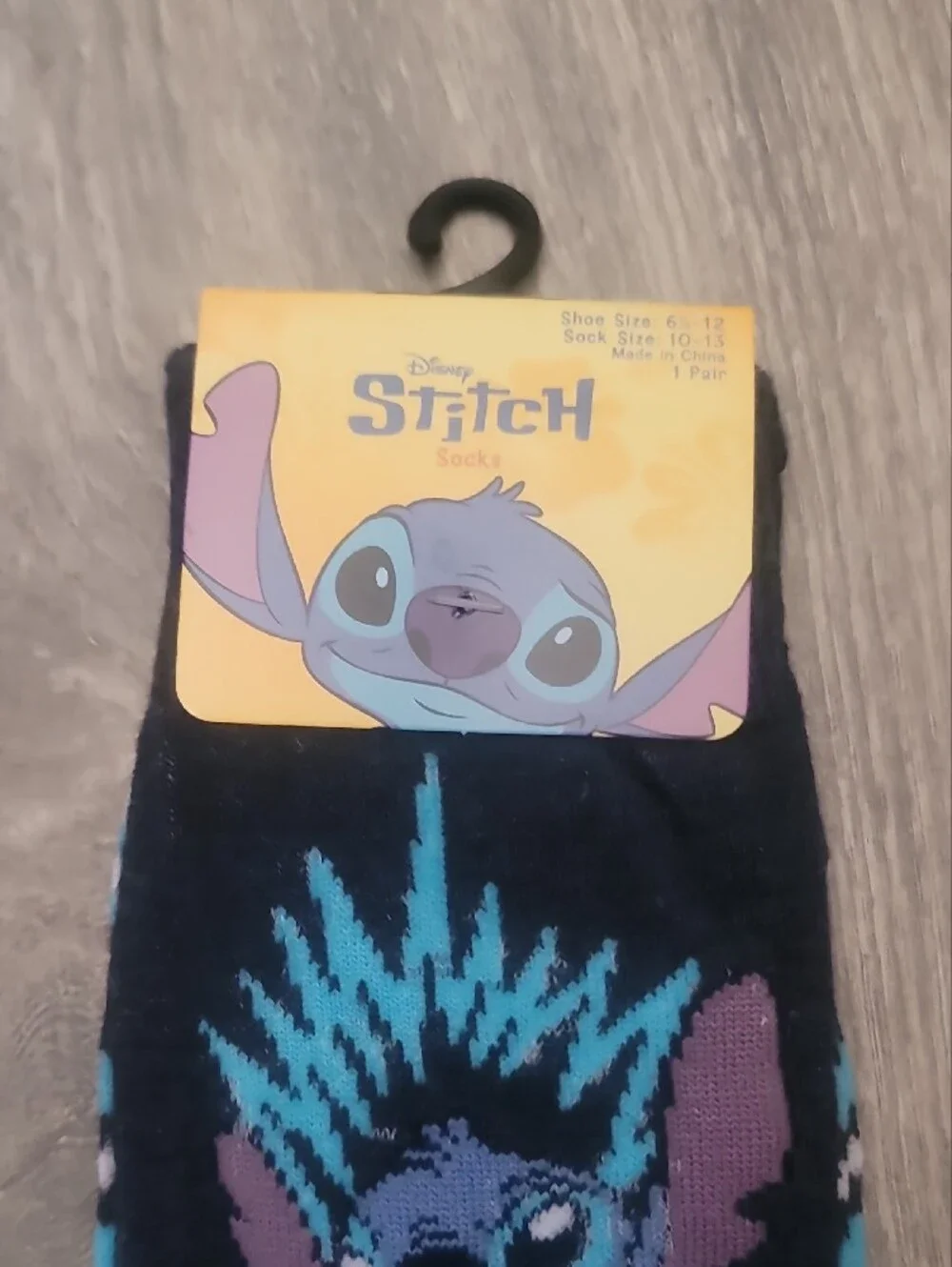 Disney Angry Stitch Navy, Teal & Purple Casual Crew Socks